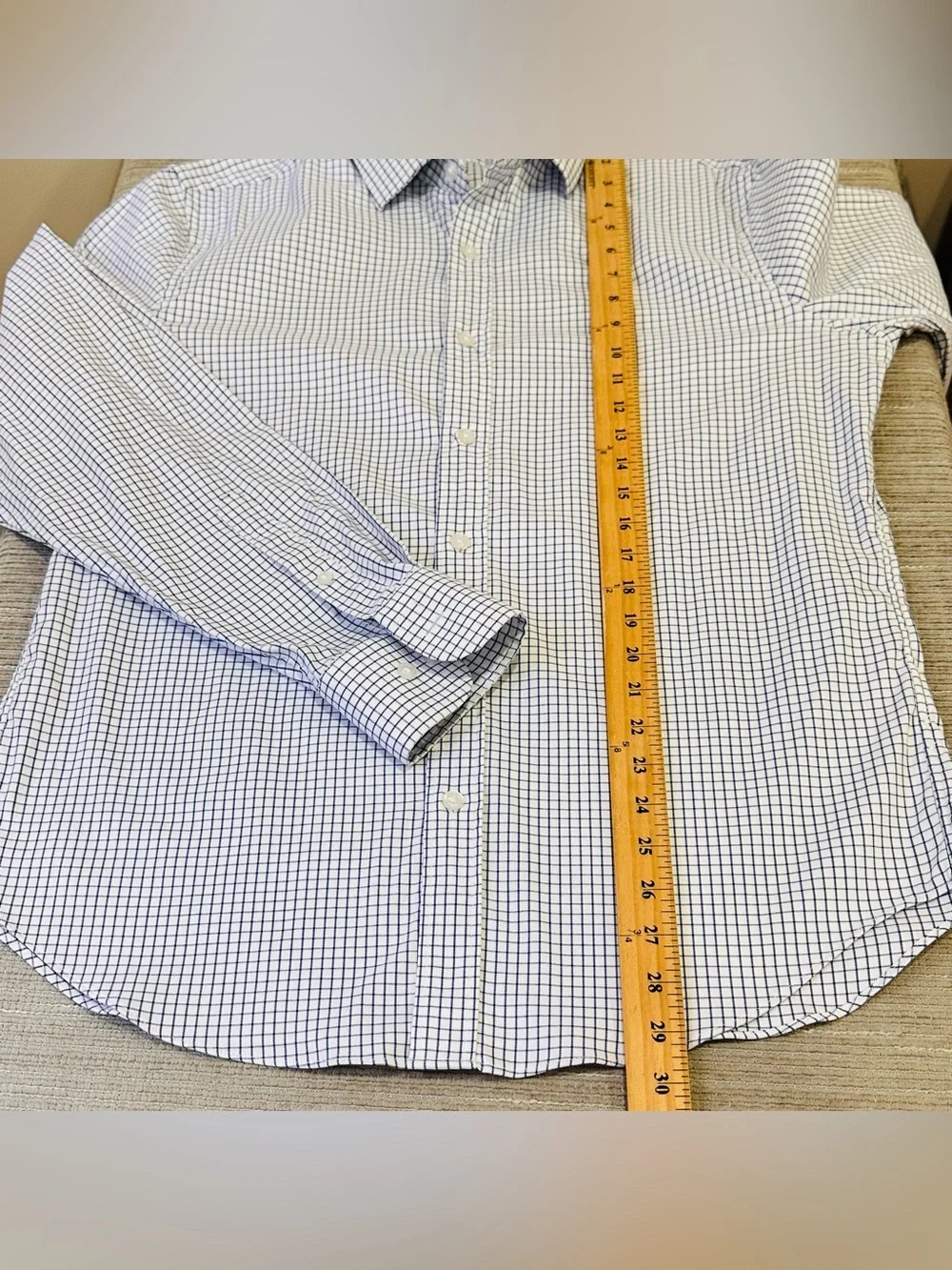 J.Crew Bowery Performance Dress Shirt Men's M Medium Classic Fit Blue Check